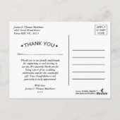 シックフェイクシルバー結婚フォイルの感謝テンプレート ポストカード (裏面)