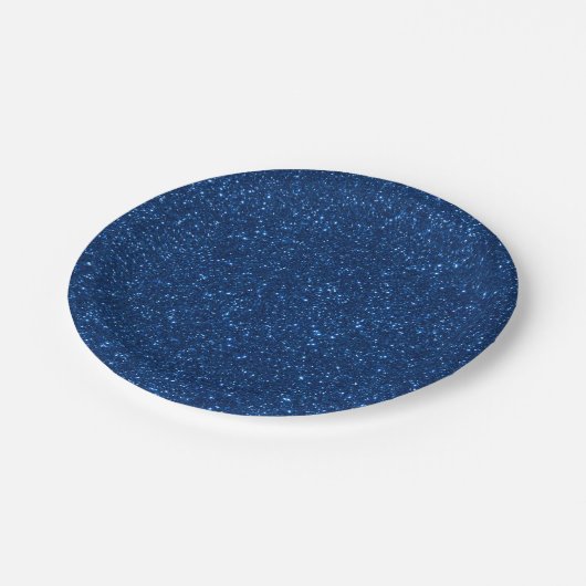 シックフェイクネイビーブルーグリッター紙プレート ペーパープレート (アングル)