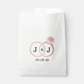 シックフェイクバラゴールドフォイルモノグラム結婚ズリングや輪 フェイバーバッグ (正面)