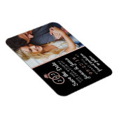 シックフェイクバラゴールドフォイルモノグラム結婚ズリングや輪 マグネット (右側)