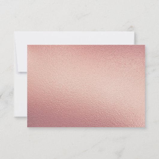 シックフェイクバラゴールドフォイルモノグラム結婚ズリングや輪 招待状 (裏面)