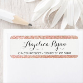 シックフェイクバラ金ゴールドグリッター差出人住所ラベル ラベル