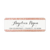 シックフェイクバラ金ゴールドグリッター差出人住所ラベル ラベル (正面)