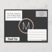 シックフェイクバラ金ゴールドサンキューポストカード ポストカード (裏面)