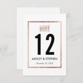 シックフェイクバラ金ゴールドテーブル番号 招待状 (正面/裏面)