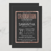 シックフェイクバラ金ゴールド卒業式招待状 招待状 (正面/裏面)