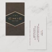 シックフェイクブティックブラウンスエードダイヤモンドエンブレム 名刺 (正面/裏面)