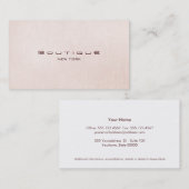 シックフェイクブティックライトピンクリネン名刺 名刺 (正面/裏面)