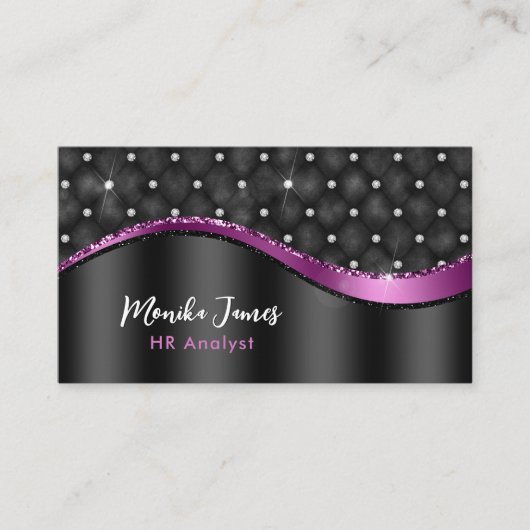 シックフェイクブラシ仕上げメタルブラックパープルモノグラム 予約カード (正面)