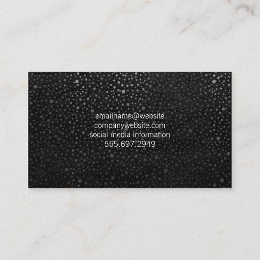 シックフェイクメタリックドットパターン付き金ゴールドラベル 名刺 (裏面)