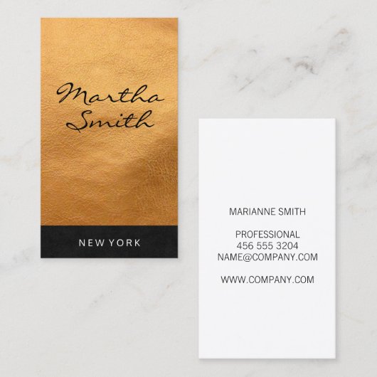 シックフェイクレザー |エグゼクティブ 名刺 (正面/裏面)