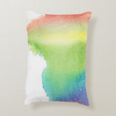 シックフェイク金ゴールドキラキラハート、水色スプラッシュ アクセントクッション (裏面(縦))