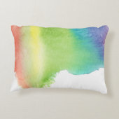 シックフェイク金ゴールドキラキラハート、水色スプラッシュ アクセントクッション (裏面)