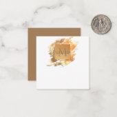 シックフェイク金ゴールドグラムブラッシュストロモノグラムのーク ノートカード (正面/裏面インサイチュ)