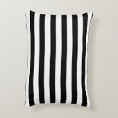 シックフェイク金ゴールドグリッタリーハートストライプ白黒 アクセントクッション (裏面(縦))