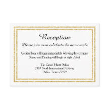 シックフェイク金ゴールドグリッタートリム – 披露宴の招待
