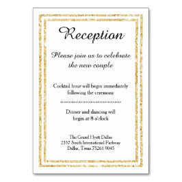 シックフェイク金ゴールドグリッタートリム – 披露宴挿入カード テーブルナンバー