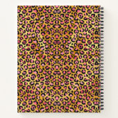 シックフェイク金ゴールドグリッターピンクアニマルプリントモノグラム ノートブック (裏面)