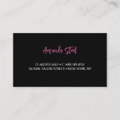 シックフェイク金ゴールドグリッターピンクアニマルプリントモノグラム 名刺 (裏面)