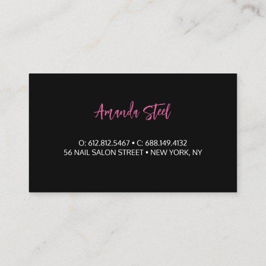 シックフェイク金ゴールドグリッターピンクアニマルプリントモノグラム 名刺 (裏面)