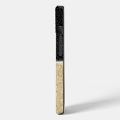 シックフェイク金ゴールドグリッターブラックレザーモノグラム Case-Mate iPhoneケース (裏面 / 左)