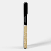 シックフェイク金ゴールドグリッターブラック&パールモノグラム Case-Mate iPhoneケース (裏面 / 右)