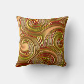 シックフェイク金ゴールドサイケデリックらせん状パターン クッション (裏面)