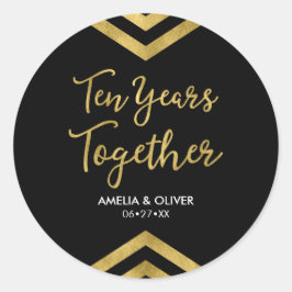 シックフェイク金ゴールドシェブロン10周年記念パーティー ラウンドシール