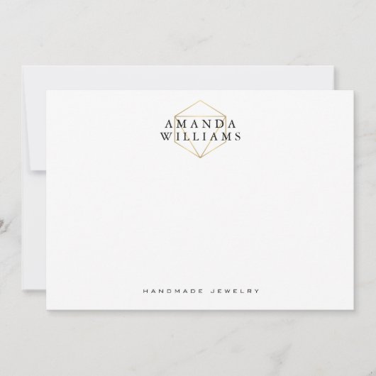 シックフェイク金ゴールドジェムストーンジュエリーフラットノートカード ノートカード (正面)