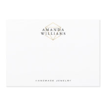 シックフェイク金ゴールドジェムストーンジュエリーフラットノートカード