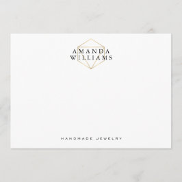 シックフェイク金ゴールドジェムストーンジュエリーフラットノートカード ノートカード