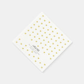 シックフェイク金ゴールドハートパター結婚ン スタンダードカクテルナプキン (角)