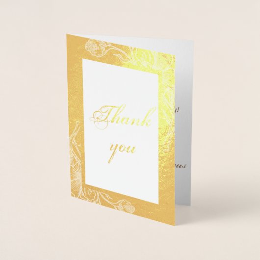 シックフェイク金ゴールドメ結婚タル写真あり実在 箔カード (正面)