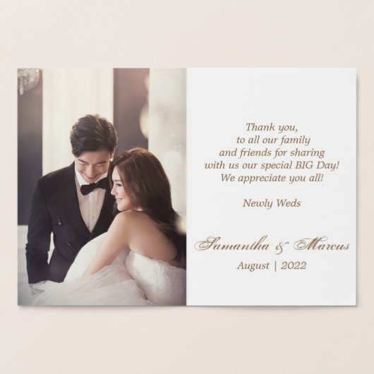 シックフェイク金ゴールドメ結婚タル写真あり実在 箔カード (内部)