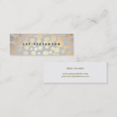 シックフェイク金ゴールドリーフサークルパターン名刺 スキニー名刺 (正面/裏面)