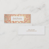 シックフェイク金ゴールドリーフサークルピンクリネンルック スキニー名刺 (正面/裏面)