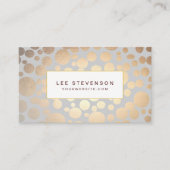 シックフェイク金ゴールドリーフサークル薄い灰色 名刺 (正面)