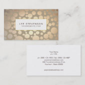 シックフェイク金ゴールドリーフサークルTaupeルック 名刺 (正面/裏面)