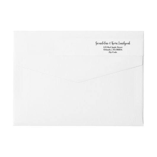 シックフェイク金ゴールドワックスシールグリッターディアー結婚ズ ラップアラウンドラベル (裏面)