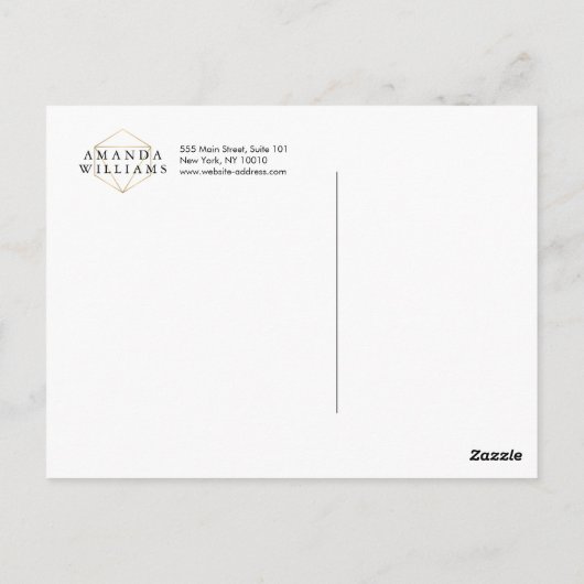 シックフェイク金ゴールド宝石ジュエリーデザイナーポストカード ポストカード (裏面)