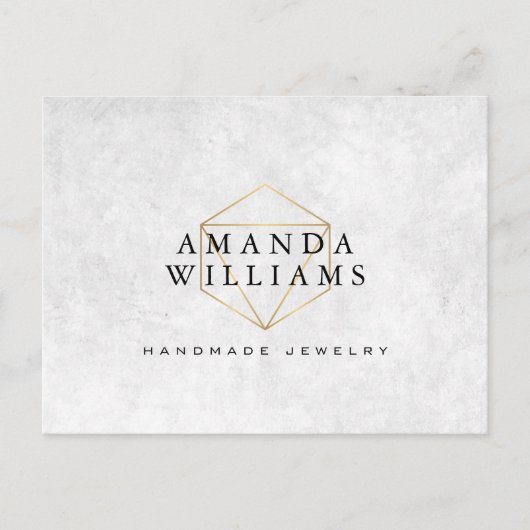 シックフェイク金ゴールド宝石ジュエリーデザイナーポストカード ポストカード (正面)