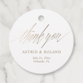 シックフェイク金ゴールド書道の結婚好意 フェイバータグ (正面)