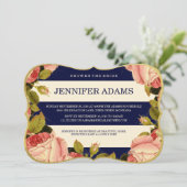 シックフェイク金ゴールド |ボタニカルブライダルシャワー招待状 招待状 (スタンド正面)