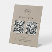 シックフェイクKraftビジネスロゴ2アプリスキャンして支払う 台座サイン (正面)