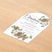 シックフェスティバルコットンパイン企業のクリスマスパーティー アクリル招待状 (レイダウン)