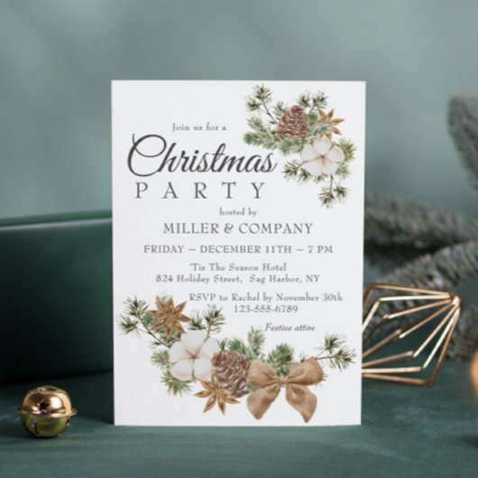 シックフェスティバルコットンパイン企業のクリスマスパーティー 招待状