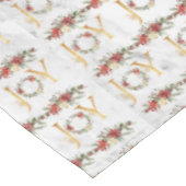 シックフェスティバルジョイレッドポインセチアリースクリスマス テーブルクロス (アングル)