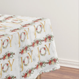シックフェスティバルジョイレッドポインセチアリースクリスマス テーブルクロス