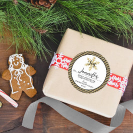 シックフェスティバルスノーフレークカスタムラベルステッカー ラウンドシール