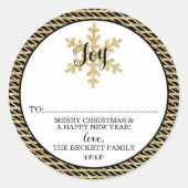 シックフェスティバルスノーフレークカスタムラベルステッカー ラウンドシール (正面)